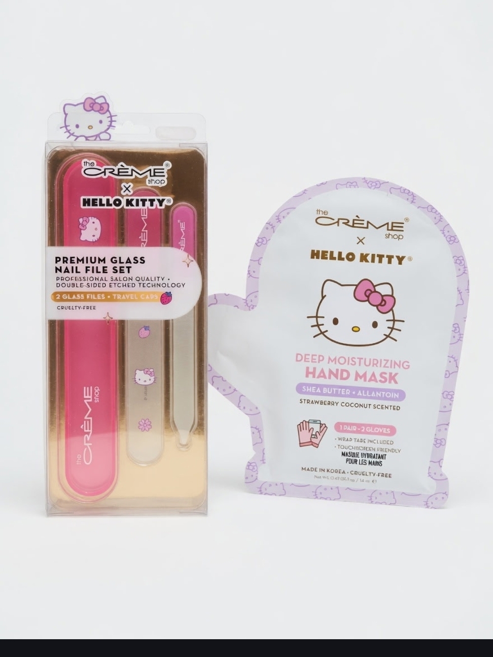The Crème Shop x Hello Kitty Pink Nail Care Kit with Moisturizing Hand Mask